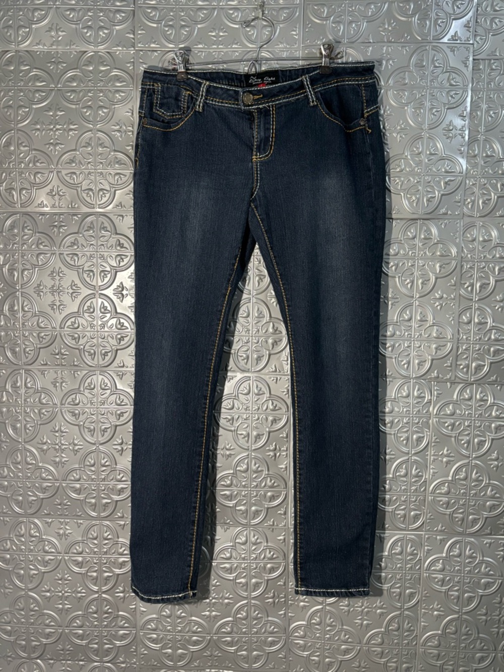 Eighty Eight Perfect Jeans Blue Stretch straight leg Jrs Size 13 Y2K 2000s denim